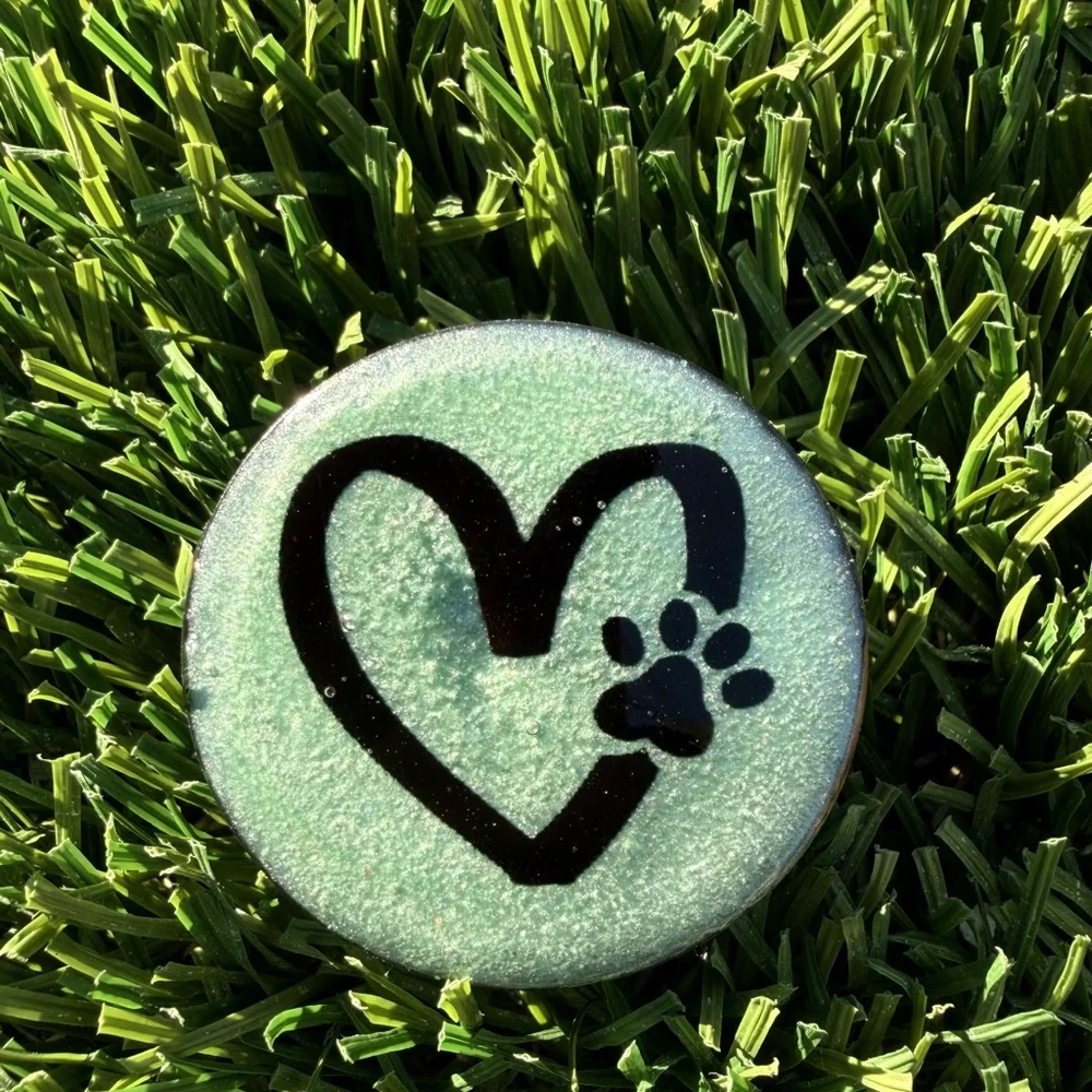 Mint Green Heart and Paw Phone Grip